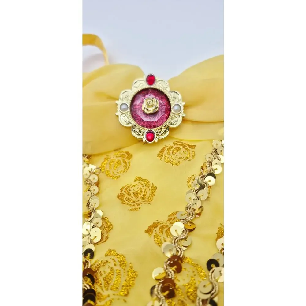 Disney Princess Belle Costume Dress Gown Size 5/6 Yellow Beauty & the Beast - Picture 7 of 10